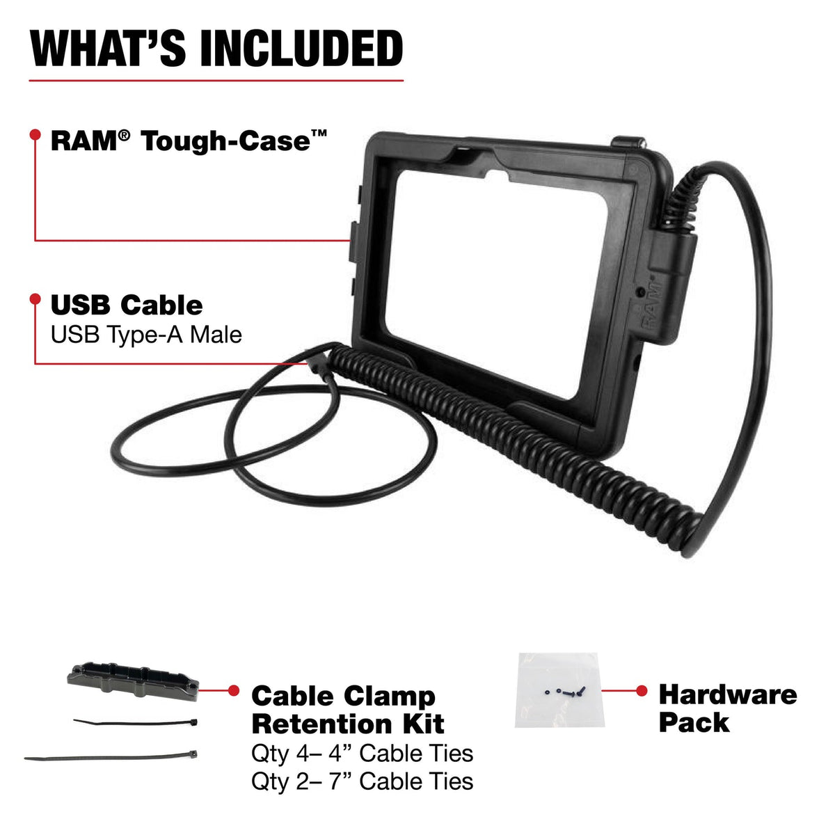RAM® Tough-Case™ for Samsung Tab Active Pro - Type A Male USB (RAM-TC-SAM54U)
