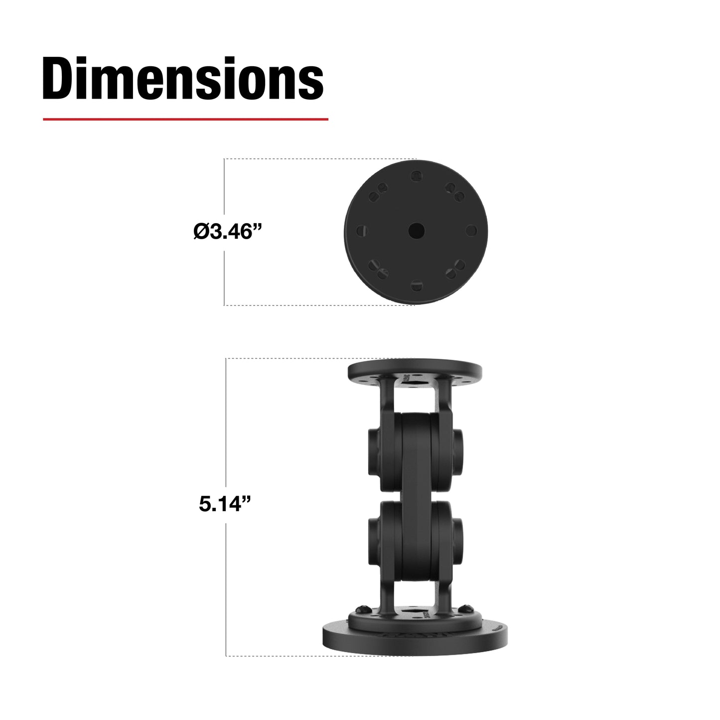 RAM® Dual Straight Pivot Magnetic Mount (RAP-101-PV4-2S-NK-MAG88U)