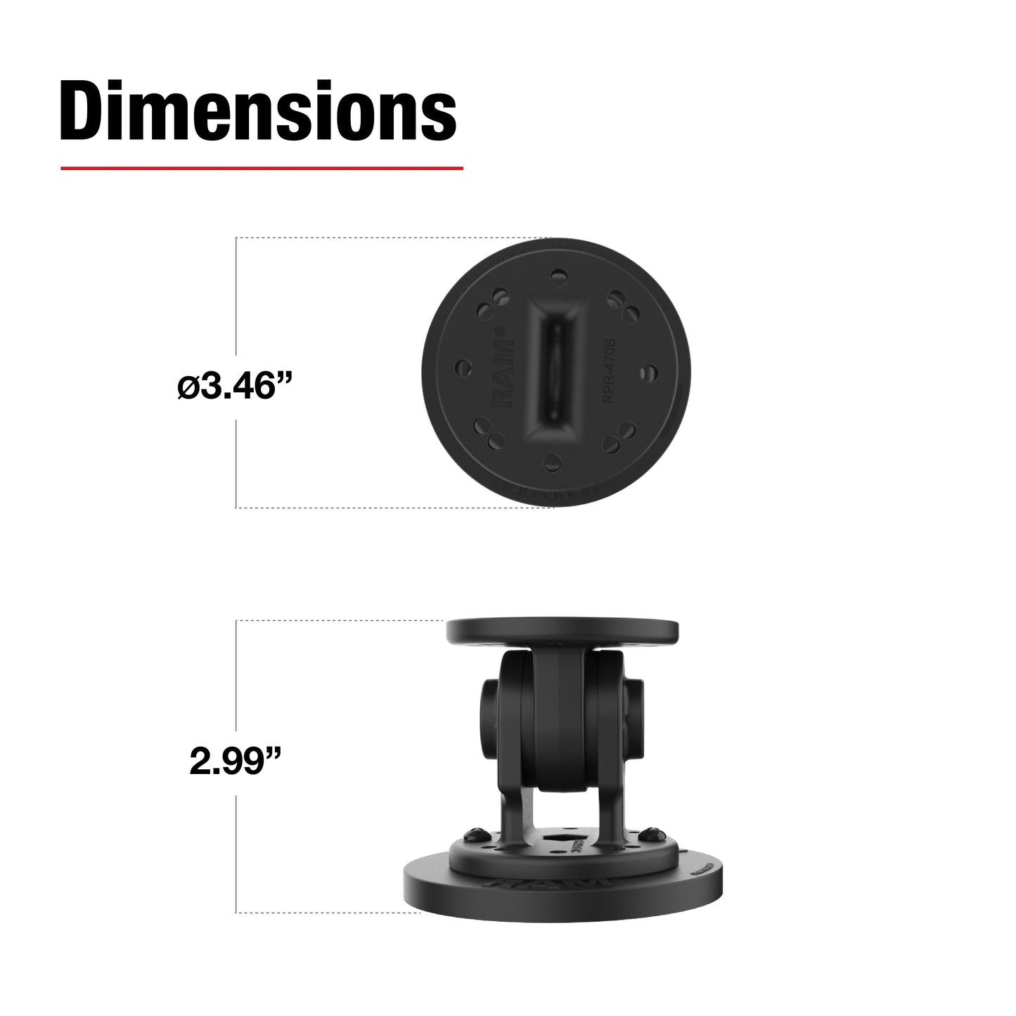 RAM® Single Pivot Magnetic Mount (RAP-101-PV4-NK-MAG88U)