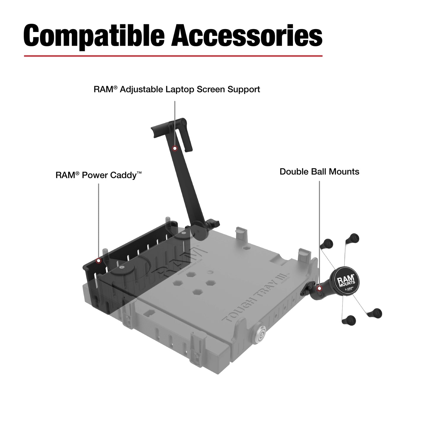 RAM® Tough-Tray™ III Spring Loaded Laptop Tray (RAM-234-7)