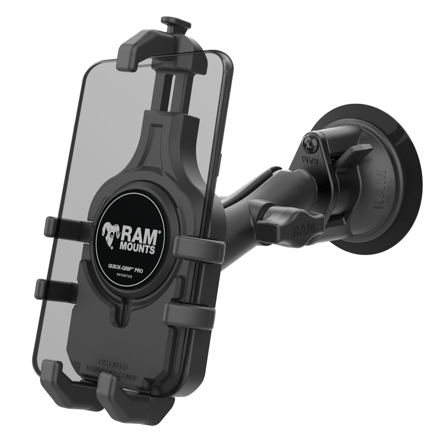 RAM® Quick-Grip™ Pro Phone Mount with Twist-Lock™ Suction Cup - Medium (RAM-B-166-PD5U)