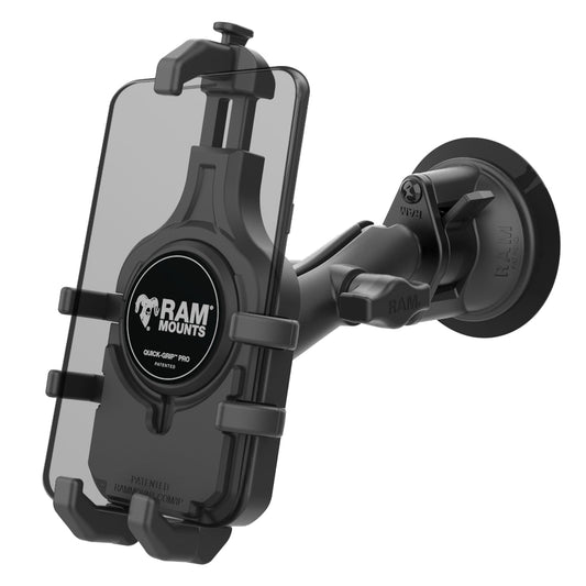 RAM® Quick-Grip™ Pro Phone Mount with Twist-Lock™ Suction Cup - Medium (RAM-B-166-PD5U)