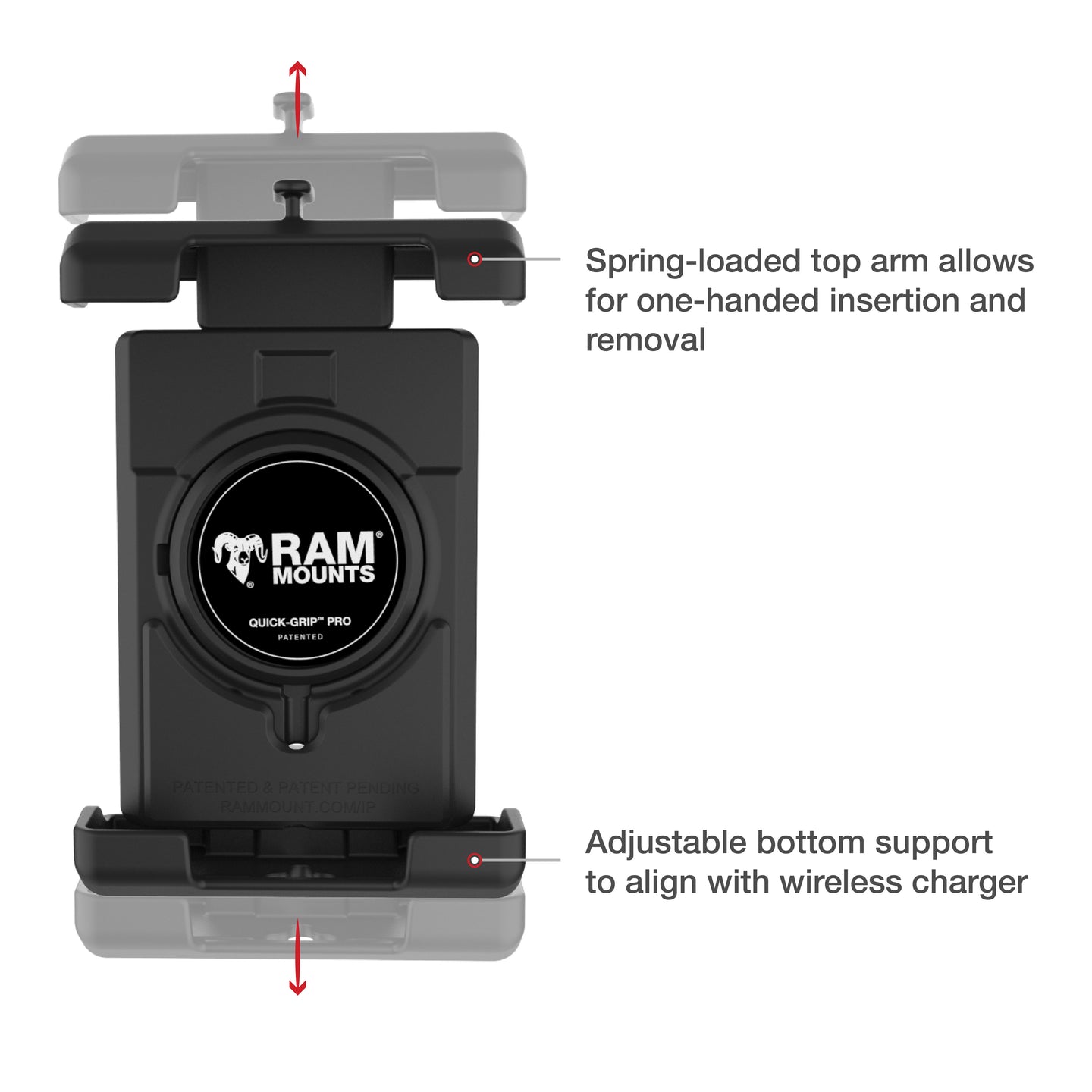 RAM® Quick-Grip™ Pro XL Phone Mount with Twist-Lock™ Suction Cup (RAM-B-166-PD7U)