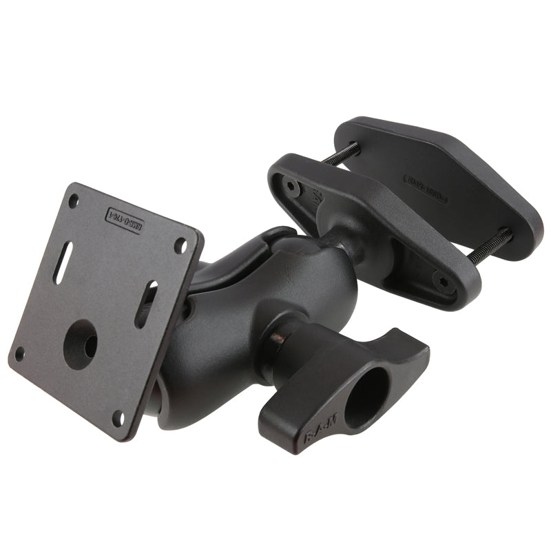 RAM® 4" Square Post Clamp Mount with 75x75mm VESA Plate (RAM-D-2461U-C-247-4)