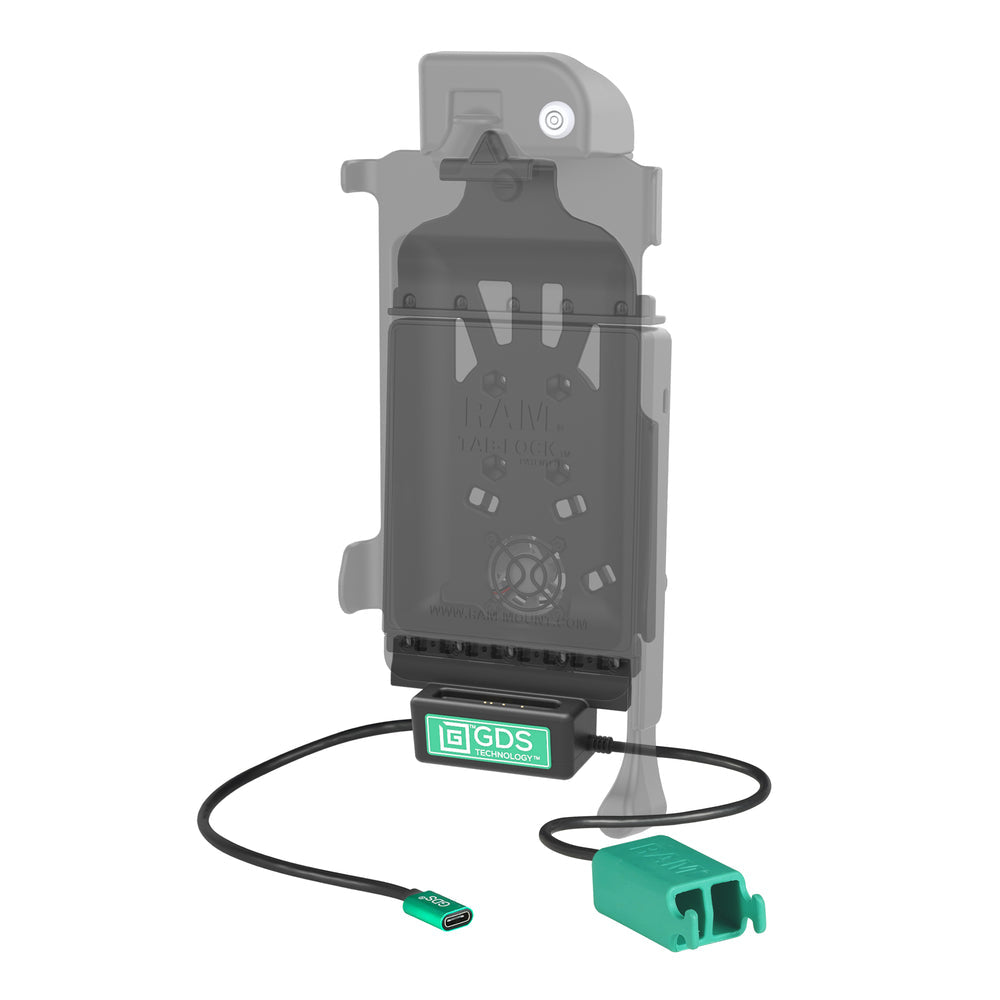 GDS® Power + Dual USB-A Data Dock Cup for IntelliSkin® Next Gen Tablets (RAM-GDS-DOCK-V10PD2U)