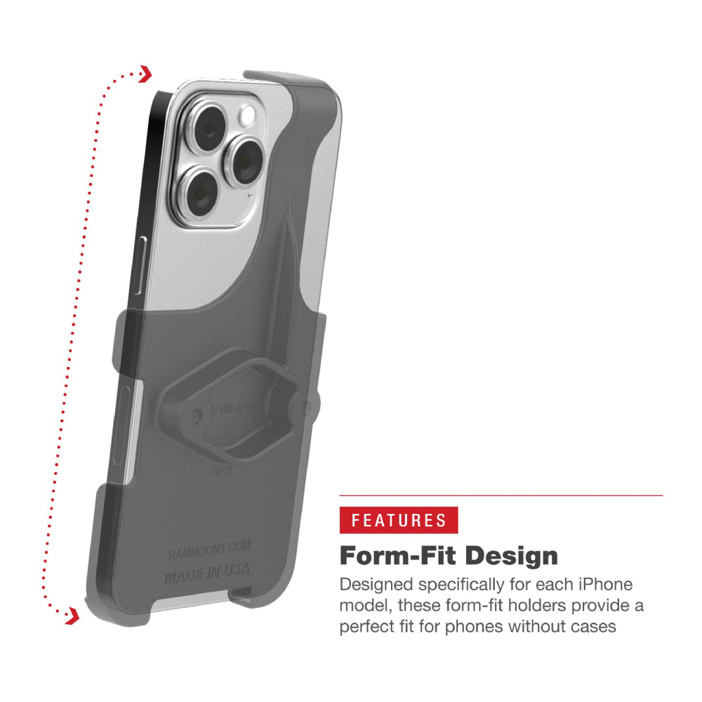 RAM® Form-Fit Holder for Apple iPhone 15 Pro (RAM-HOL-AP38-1U)