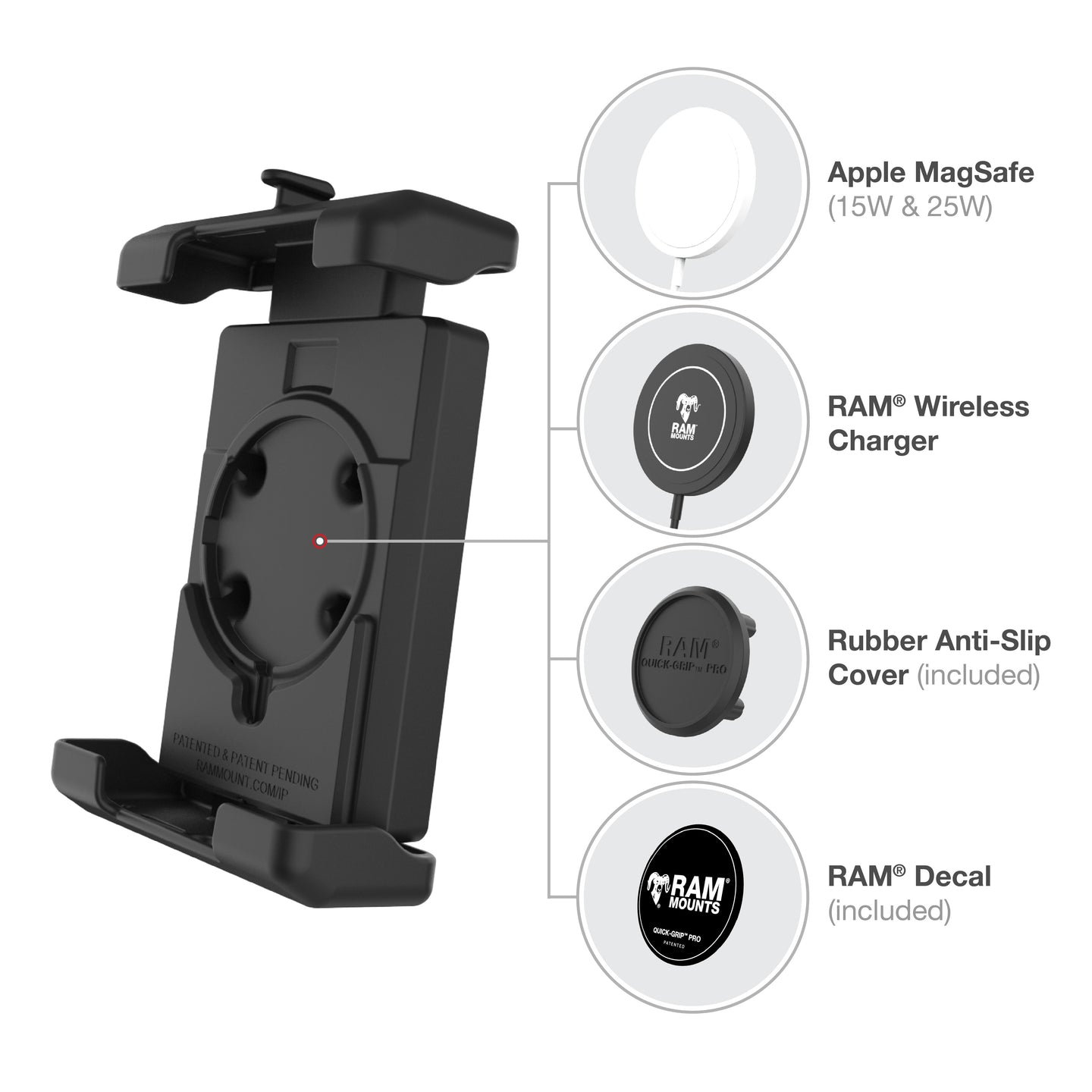 RAM® Quick-Grip™ Pro XL Phone Holder with Ball (RAM-HOL-PD7BU)