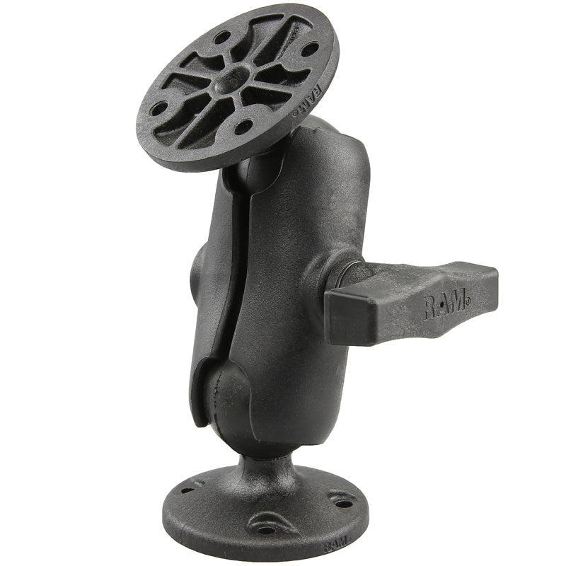 RAM® Composite Double Ball Mount with Two Round Plates - Short (RAP-101U-B)