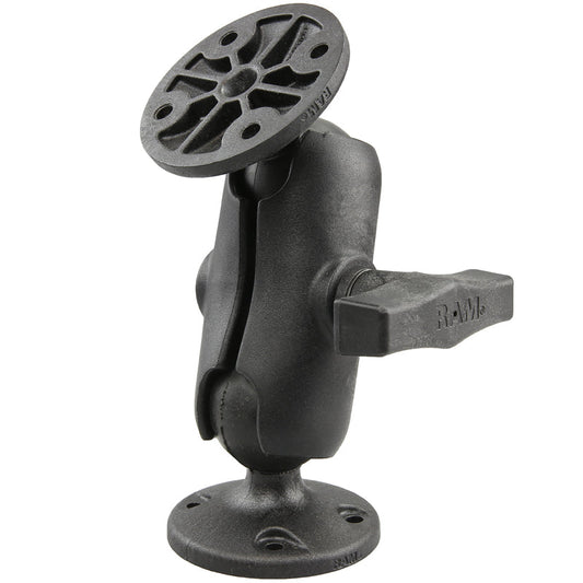 RAM® Composite Double Ball Mount with Two Round Plates - Short (RAP-101U-B)
