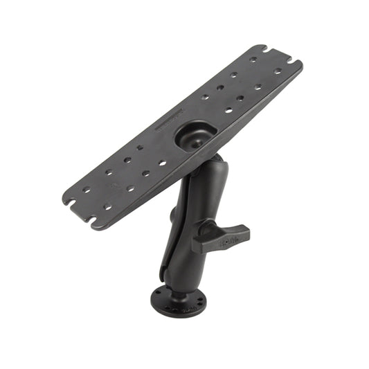 RAM-137U Rectangular Plate with Ball, Double Arm & Round Base  - RAM Mounts New Zealand - Mounts NZ