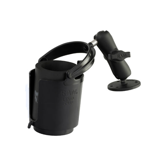 RAM 1" Ball Mount w/ Round Base, Level Cup™ Drink Holder & Koozie (RAM-B-132U)