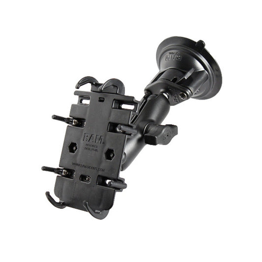 RAM Twist Lock Suction Cup Mount w/ Quick-Grip™ Phone Holder (RAM-B-166-PD3) - Image1