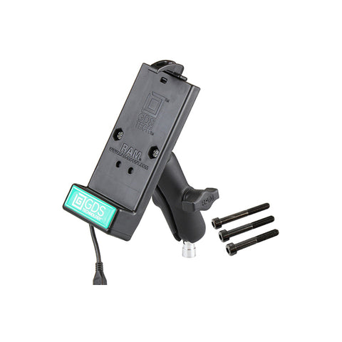 GDS® Universal Phone Dock with Motorcycle Handlebar Clamp Mount (RAM-B-186-GDS-DOCK-V1U)