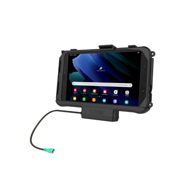 RAM-HOL-SAM60PU RAM EZ-Roll'r Powered Cradle for Samsung Tab Active3 and Tab Active2-image-1