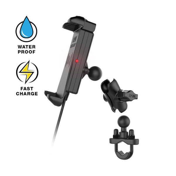 RAM-B-149Z-A-UN14W-V7M RAM Quick-Grip Waterproof Wireless Charging Handlebar Mount-image-3